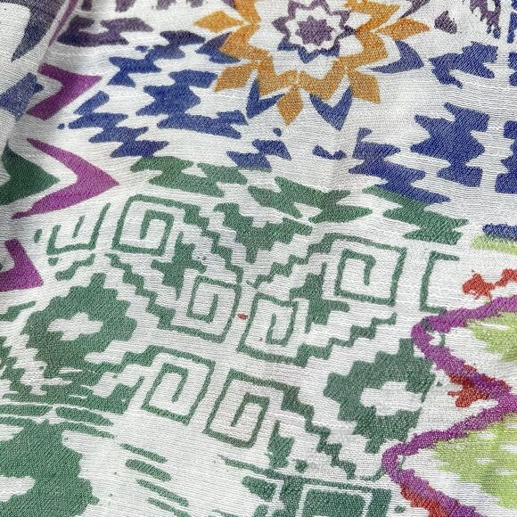 Anthropologie Maeve Blouse Womens Size Medium Bryanna Ikat Tribal Shirt - Picture 15 of 16
